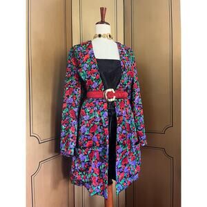 Vintage 2-in-1 jacket with flowers, size 16